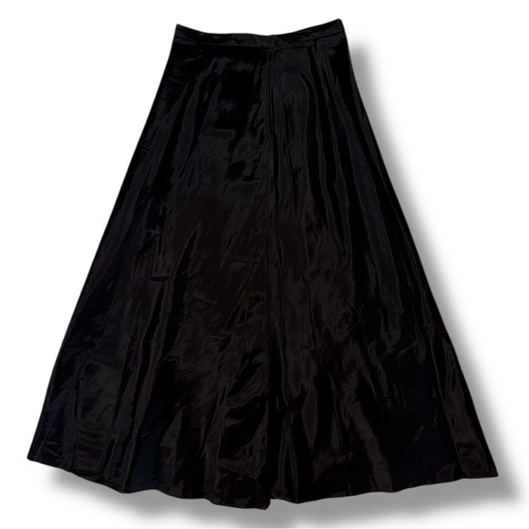 Michelangelo Vintage Skirt Formal Black Satin Maxi Classic Glamour Women’s 10 - Picture 4 of 16